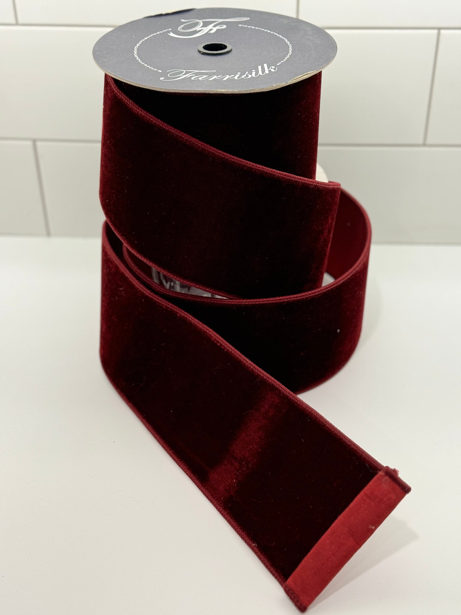 Farrisilk Burgundy Velvet  Ribbon