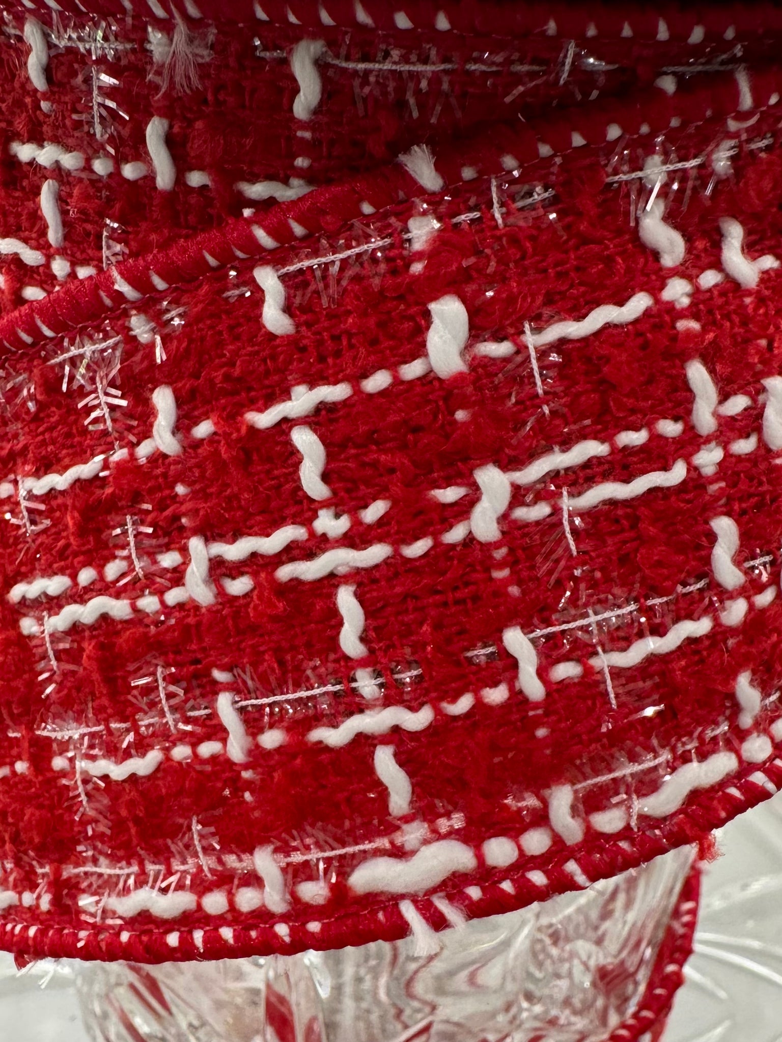 d. stevens Boucle Red and White Ribbon - Surrey Circle Home