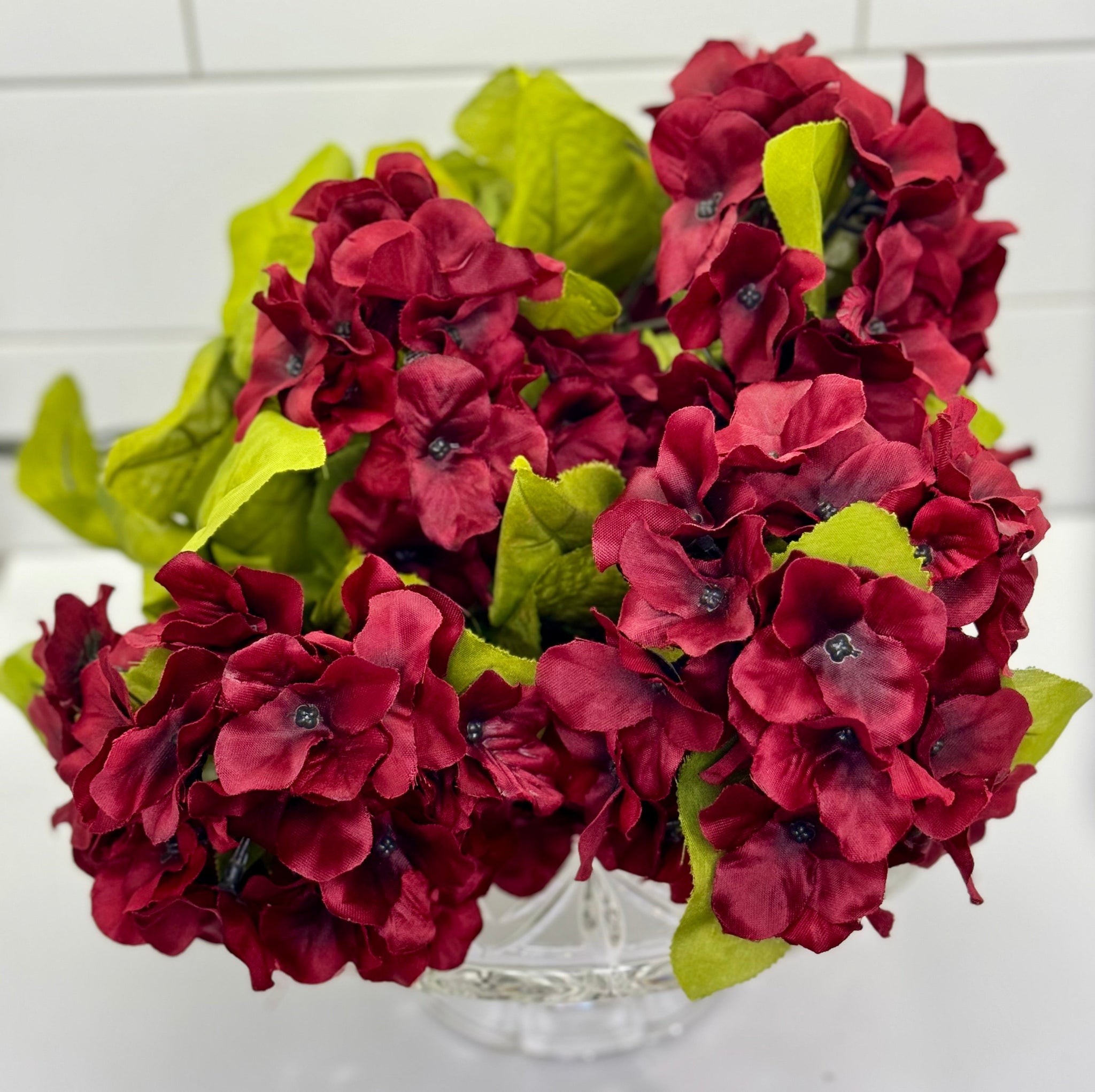 Hydrangea Floral Bush in Merlot - Surrey Circle Home