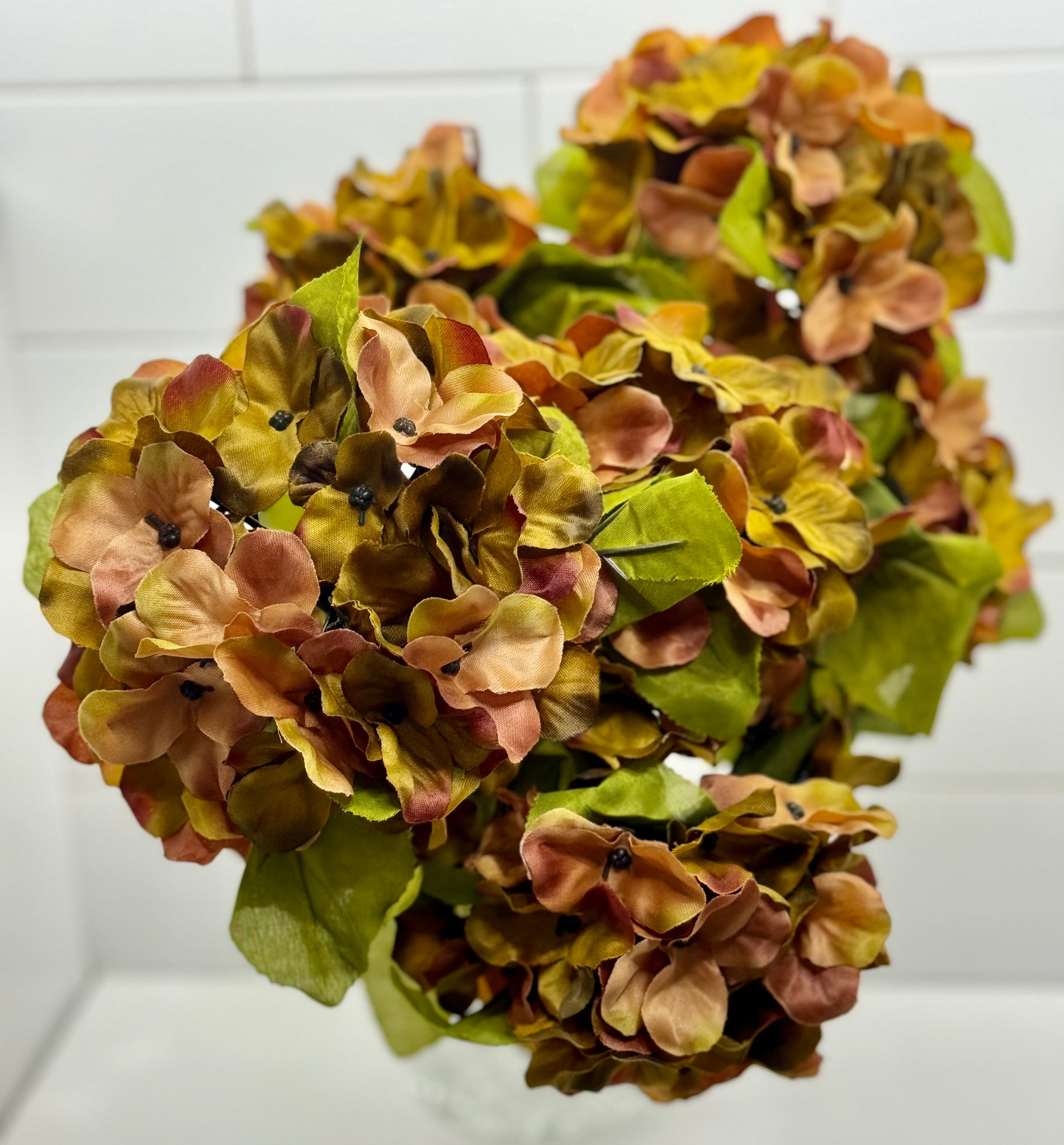 Hydrangea Floral Bush in Variegated Mauve/Amber - Surrey Circle Home