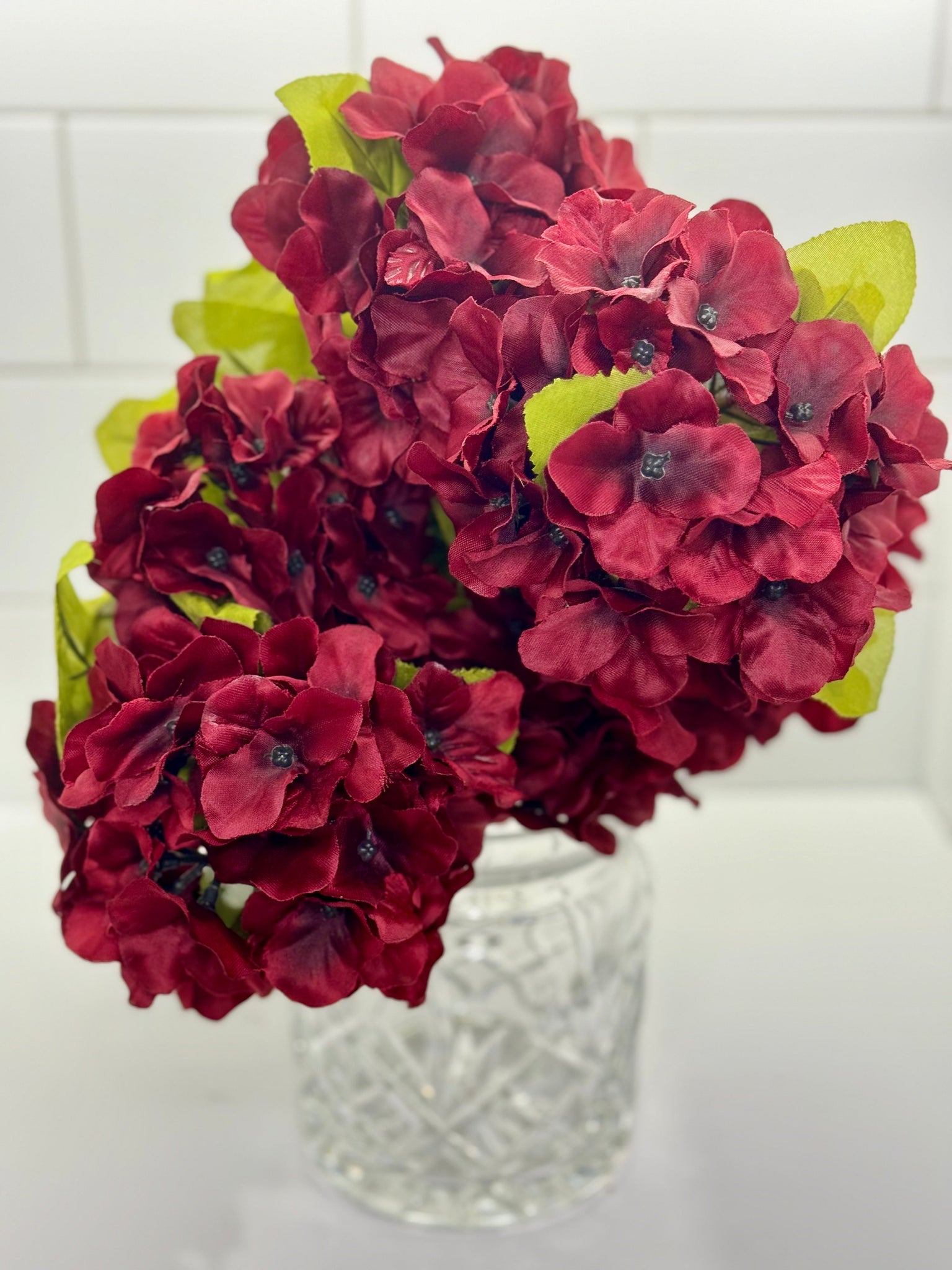 Hydrangea Floral Bush in Merlot - Surrey Circle Home