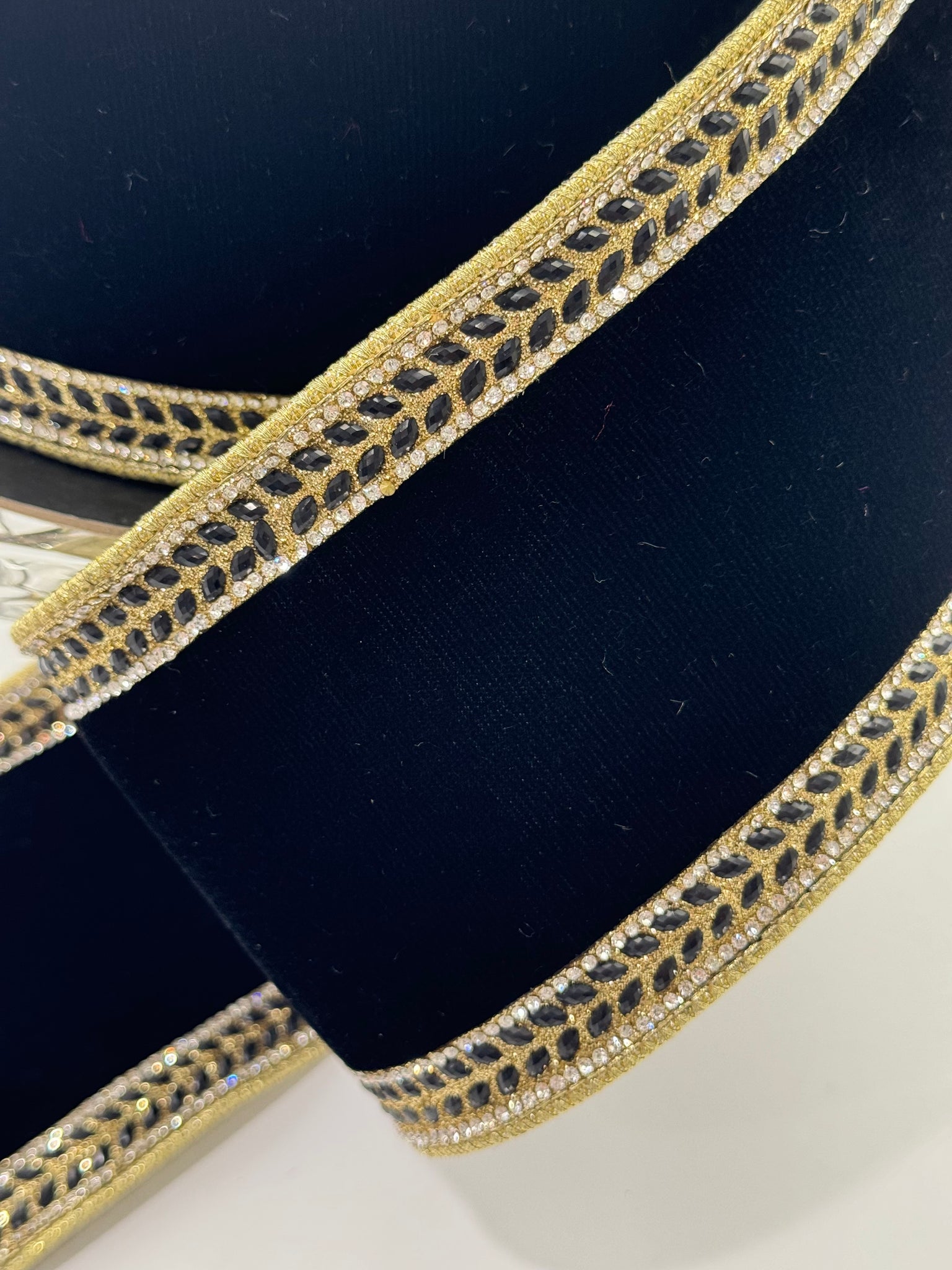 d. stevens Black Velvet Crystal Trim Ribbon