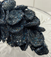 Farrisilk Steel Blue Pine Cone Ornament