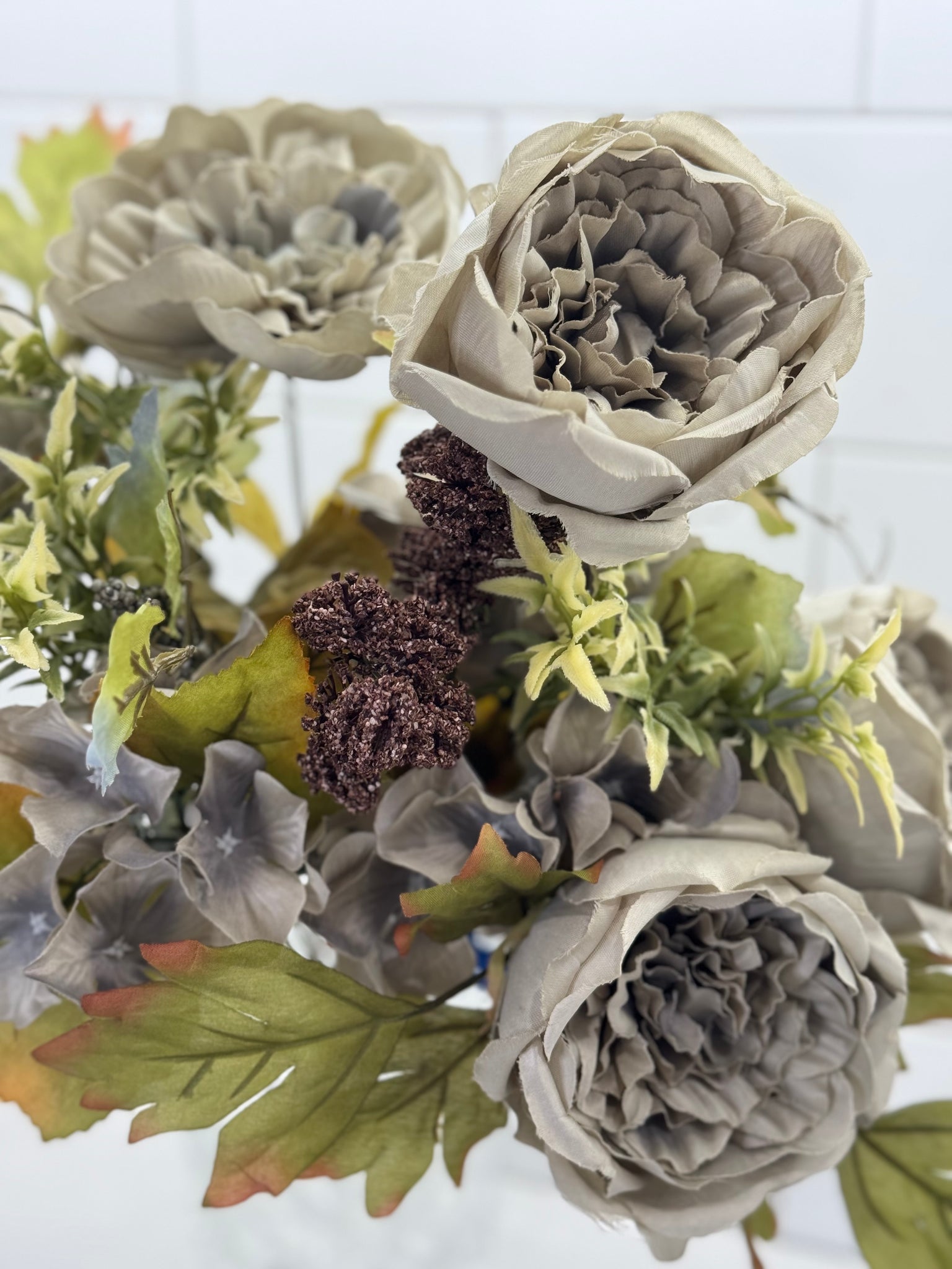 Slate Gray Rose and Hydrangea Mix Bush - Surrey Circle Home