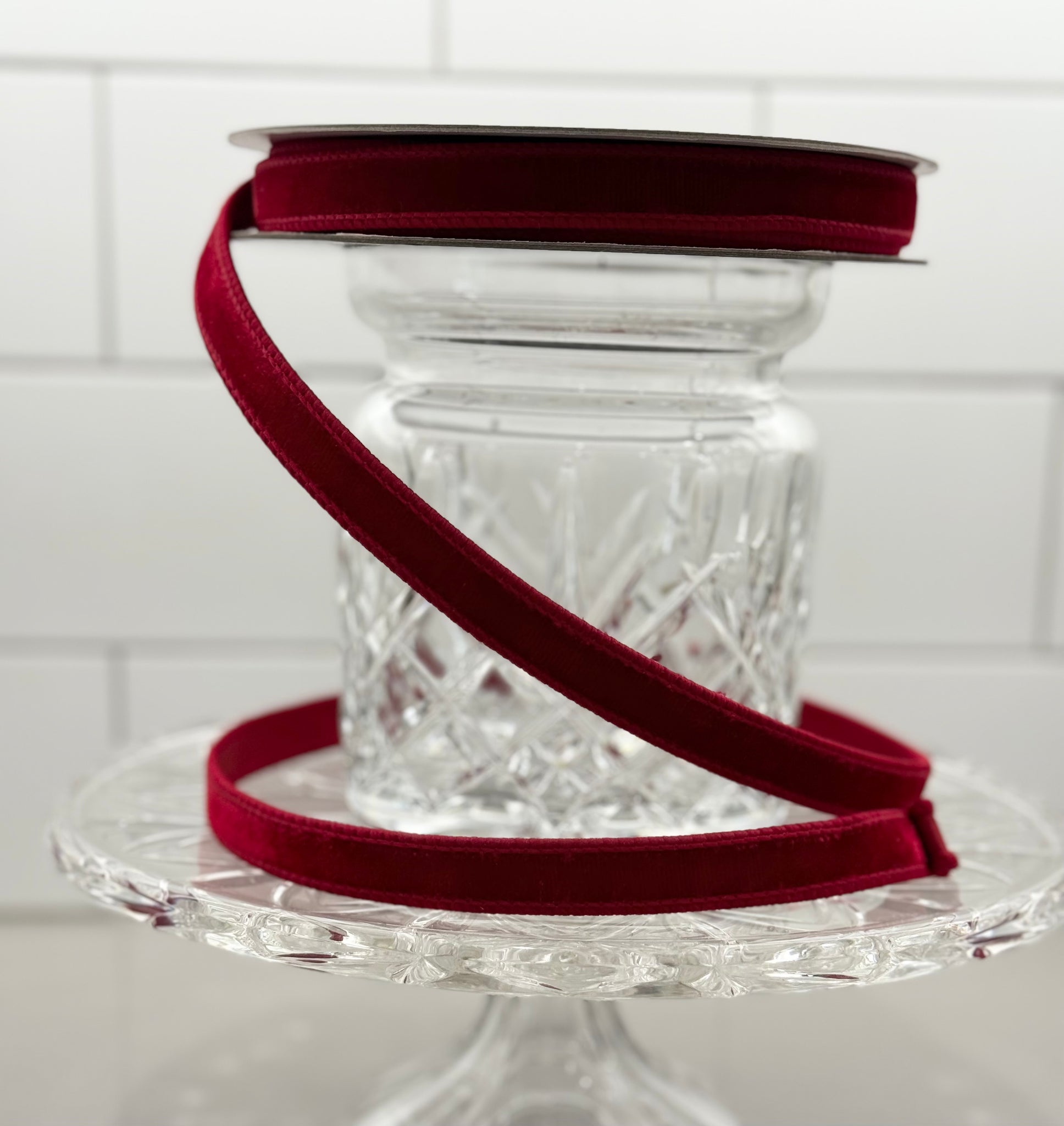 Farrisilk Red Velvet Ribbon - Surrey Circle Home