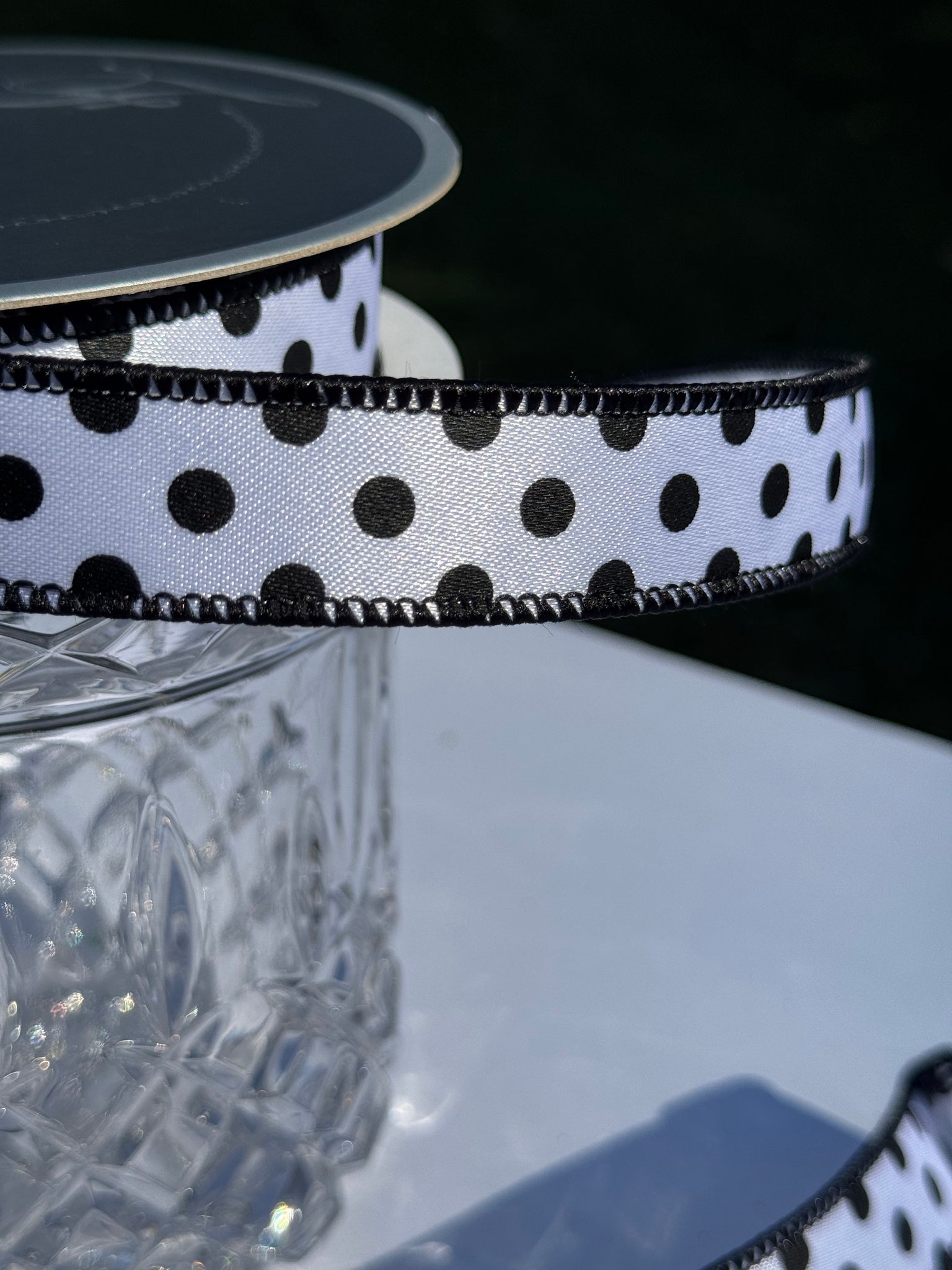 Farrisilk Black and White Mini Dots -1"