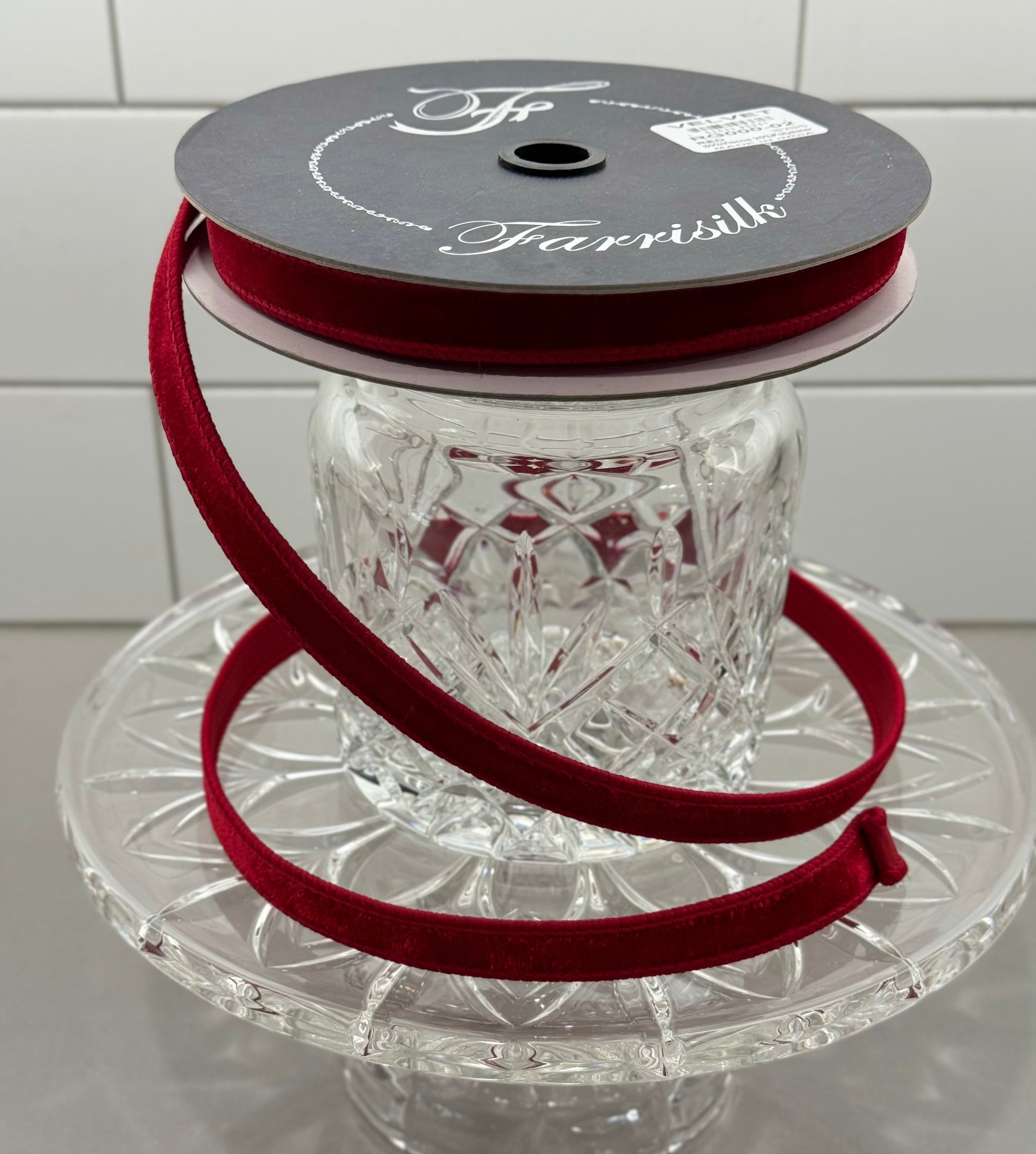 Farrisilk Red Velvet Ribbon - Surrey Circle Home