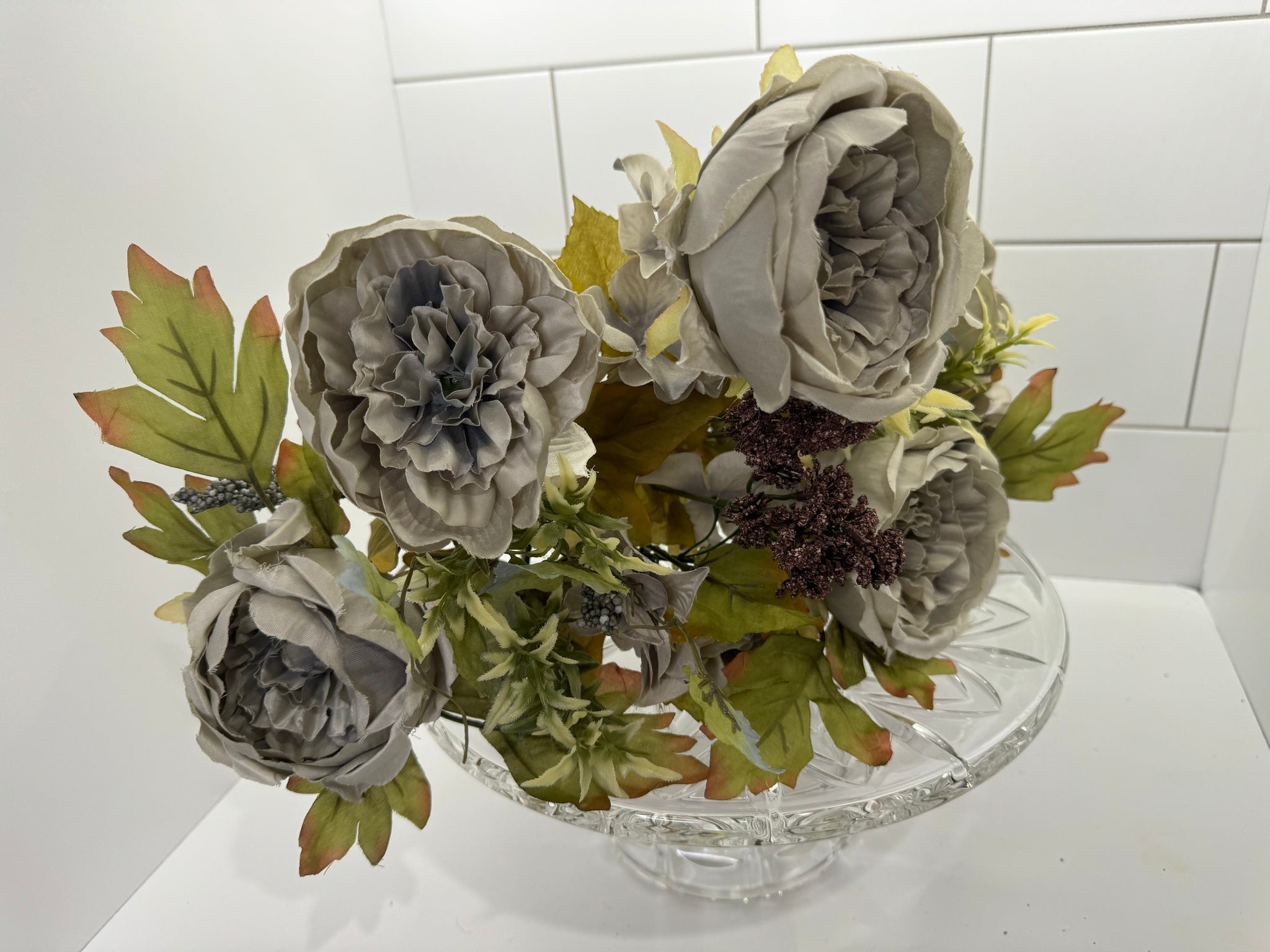 Slate Gray Rose and Hydrangea Mix Bush - Surrey Circle Home