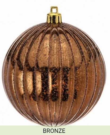 Regency 100mm Mercury Bronze Ball Ornaments  - Set of 4