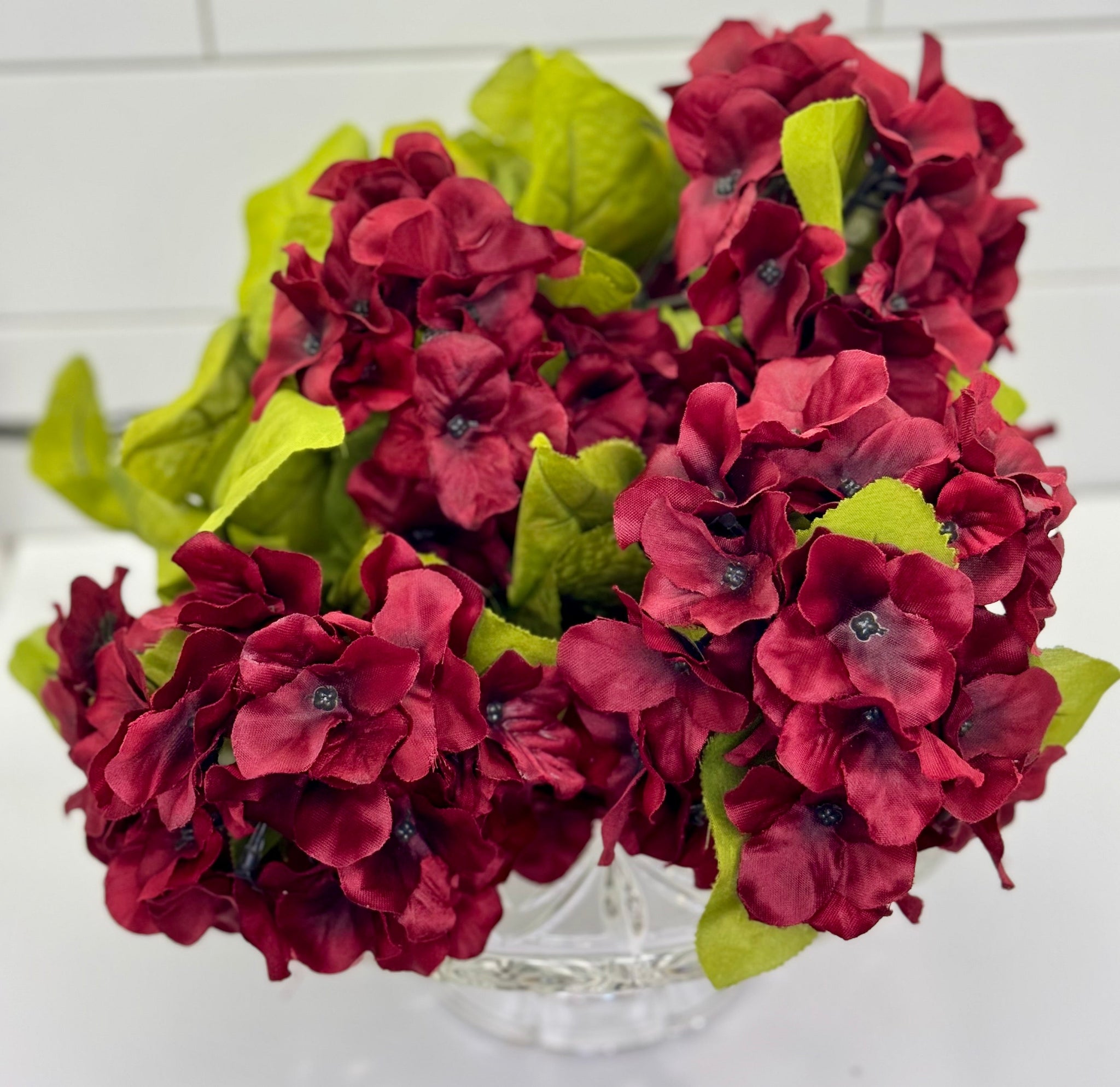 Hydrangea Floral Bush in Merlot - Surrey Circle Home