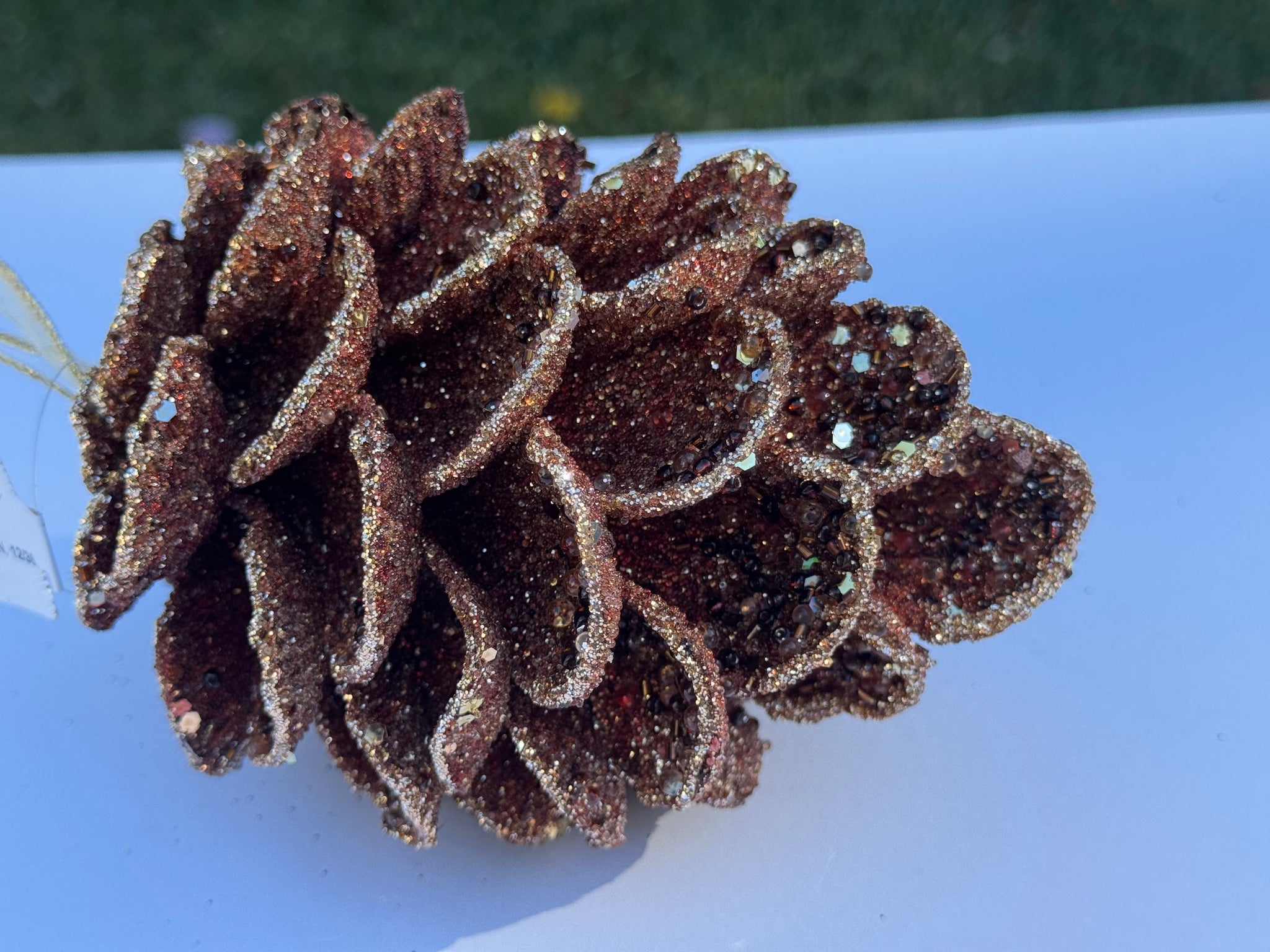 Farrisilk Brown Pine Cone Ornament