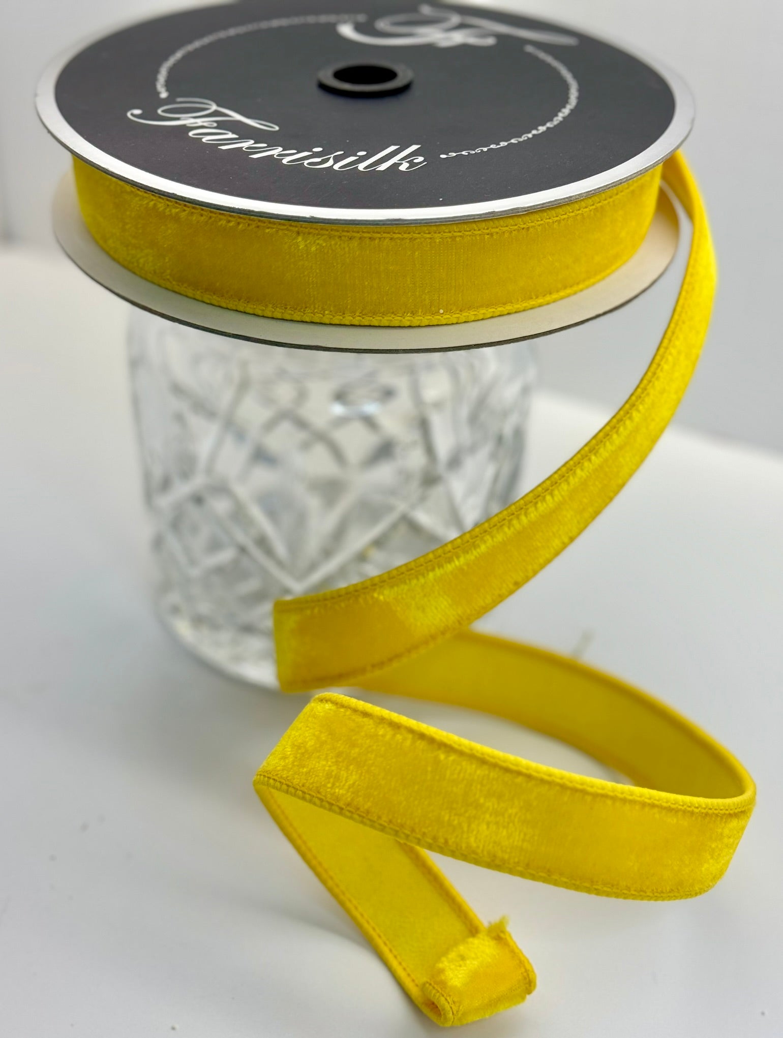 Farrisilk Yellow Velvet Ribbon