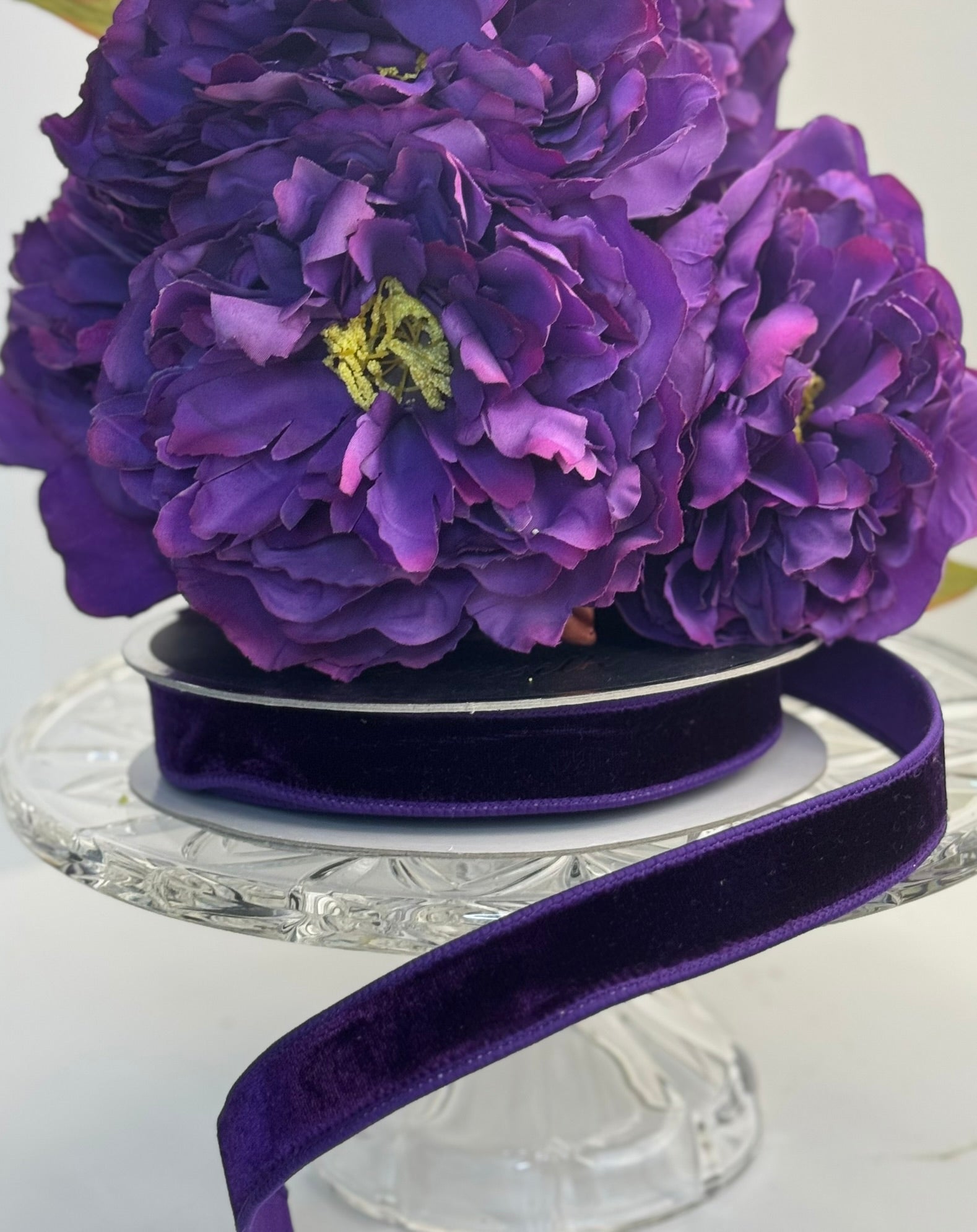 1" Farrisilk Purple Velvet Ribbon - Surrey Circle Home