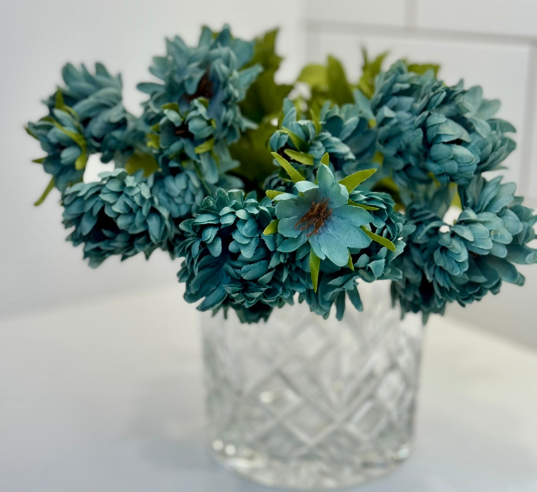 Allstate Teal Blue Mini Mum Bush - Surrey Circle Home