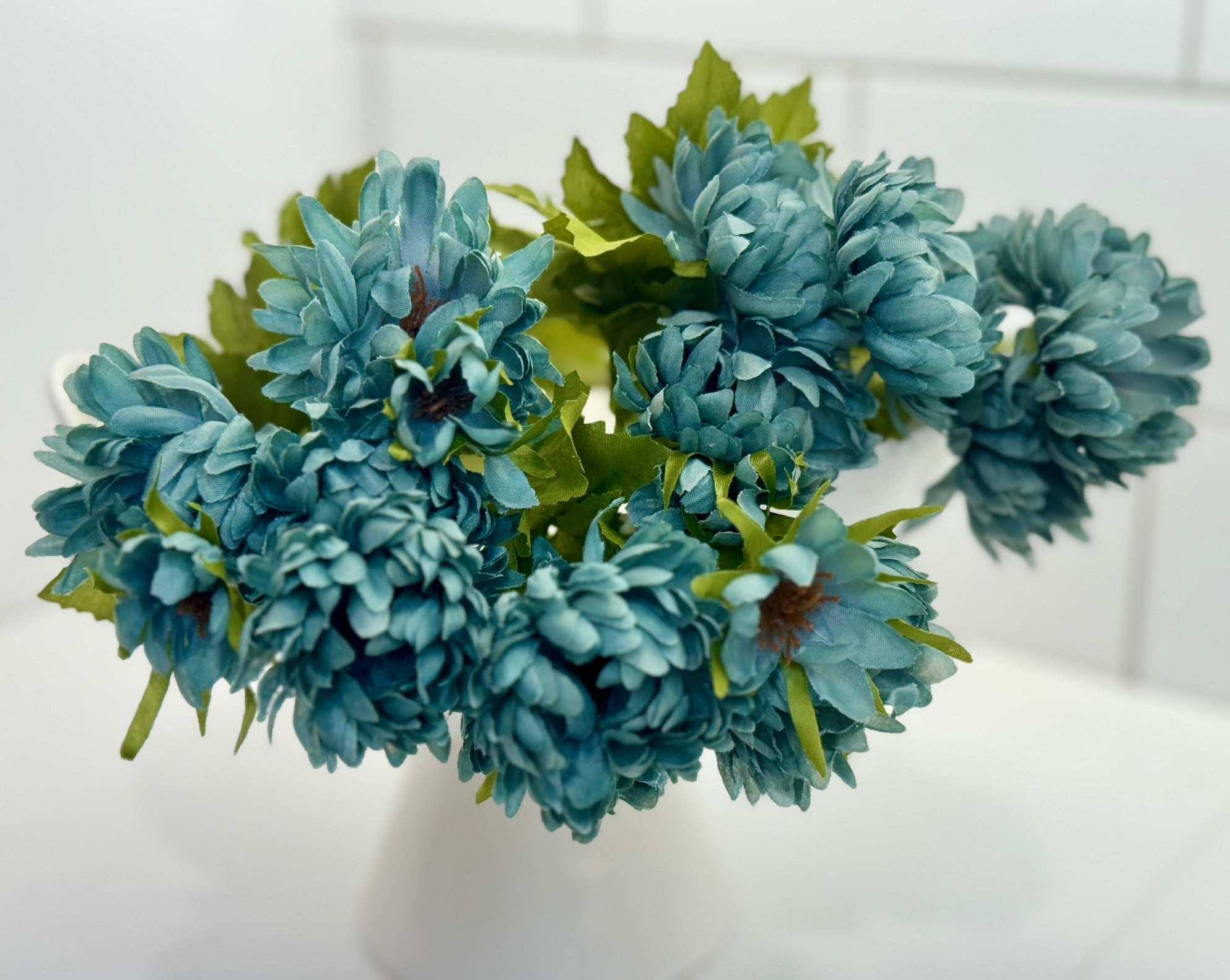 Allstate Teal Blue Mini Mum Bush - Surrey Circle Home