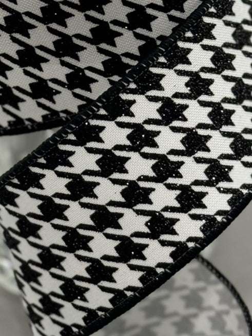 Farrisilk Black and White Houndstooth - Surrey Circle Home